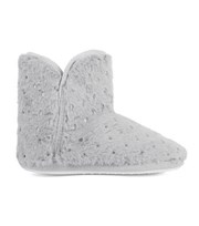 Loungeable Pale Grey Fluffy Star Slipper Boots